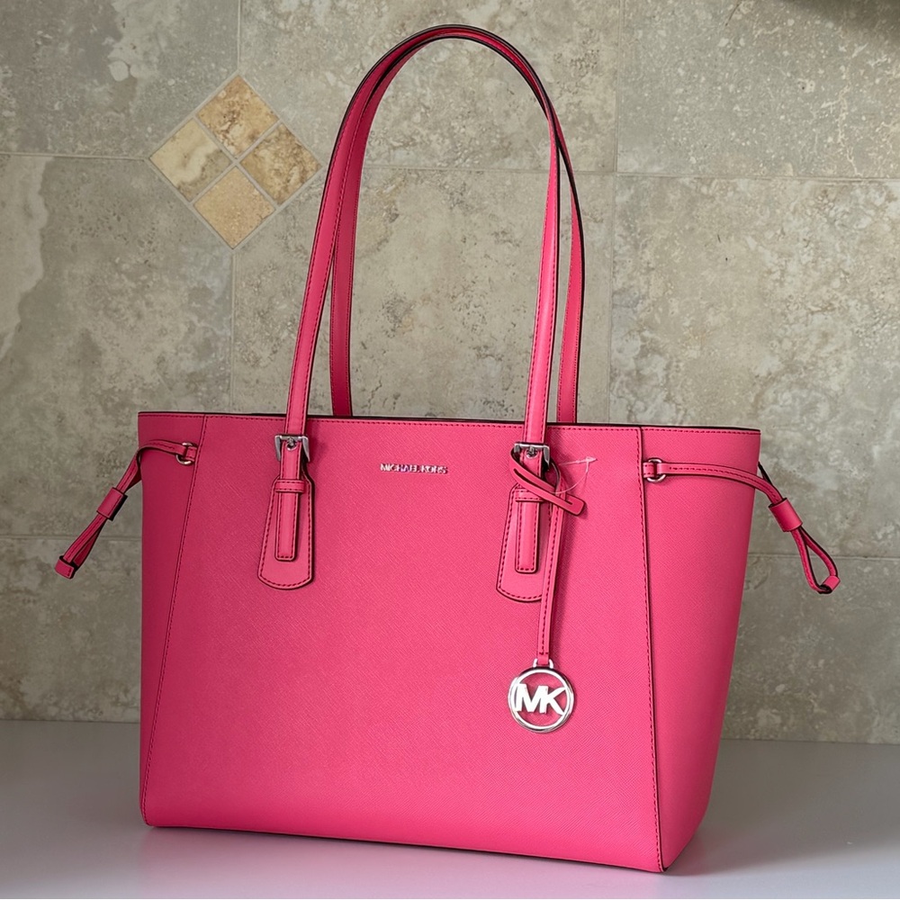 Michael Kors Voyager LG Multifunction Tote Shoulder Bag Hibiscus - Picture 4 of 14